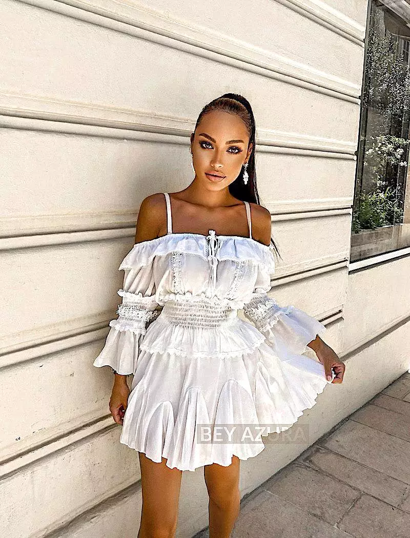 Two Piece Frill Top and Shorts Set