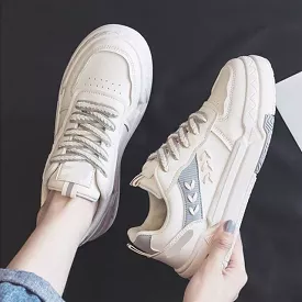 Two-Tone Contrast Stitch Platform Sneakers BL22