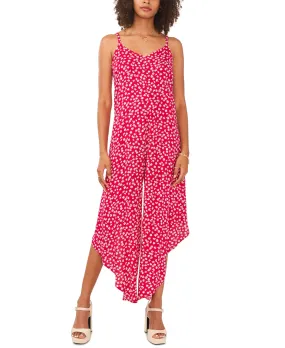 Vince Camuto Women's Floral Print Asymmetric Crop Jumpsuit Pink Size Medium