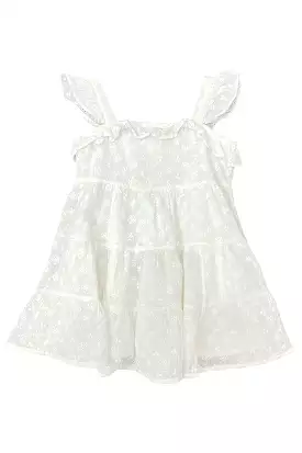 White Eyelet Tiered Ruffle Sundress