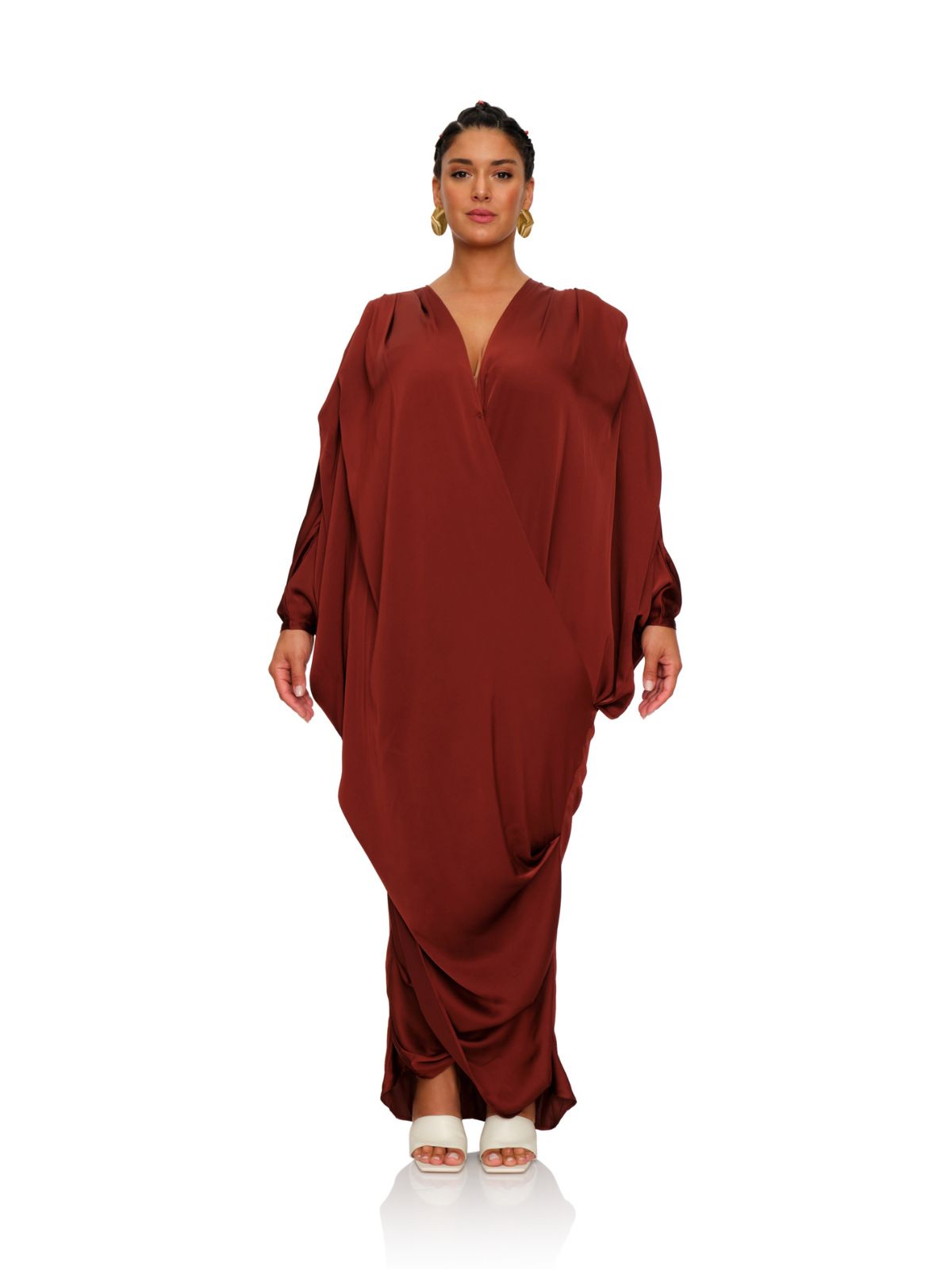 Wine Tibara Kaftan Dress