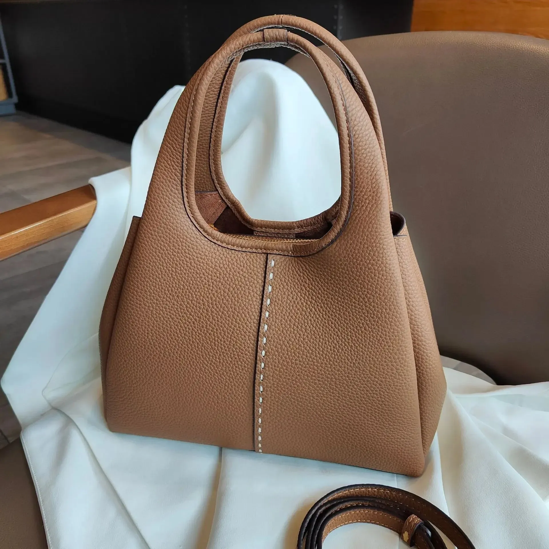 Women's Luxury Panelled Genuine Cow Leather Shoulder Handbag