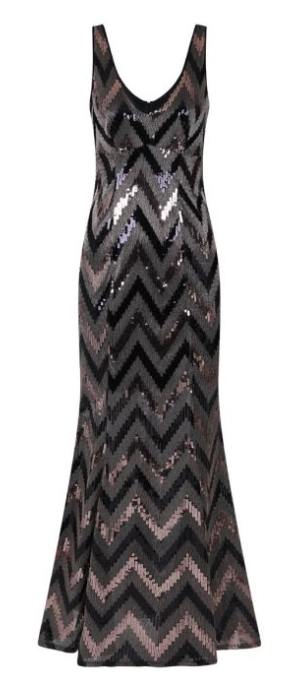 Zig Zag Sequin Gown